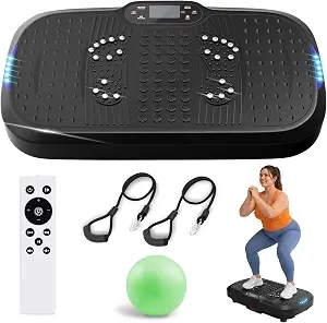 UCIN Heavy Duty Vibration Plate Exercise Machine, 440 Lbs Capacity for Plus Size Vibration Plate, 200W Whole Body Vibration Platform Plates for Weight Loss with LED&Bluetooth, Pilates Ball