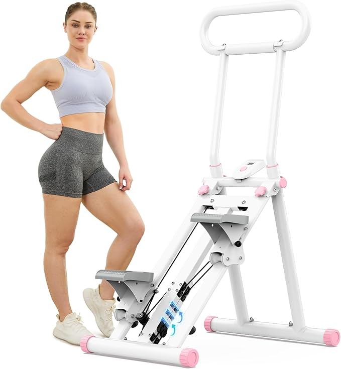 HXD-ERGO Stair Stepper for Home, New Version 6 Adjustable Resistance Vertical Climber Cardio Exercise Machine, Folding Stair Climber for Full Body Workout with Adjustable Handlebar